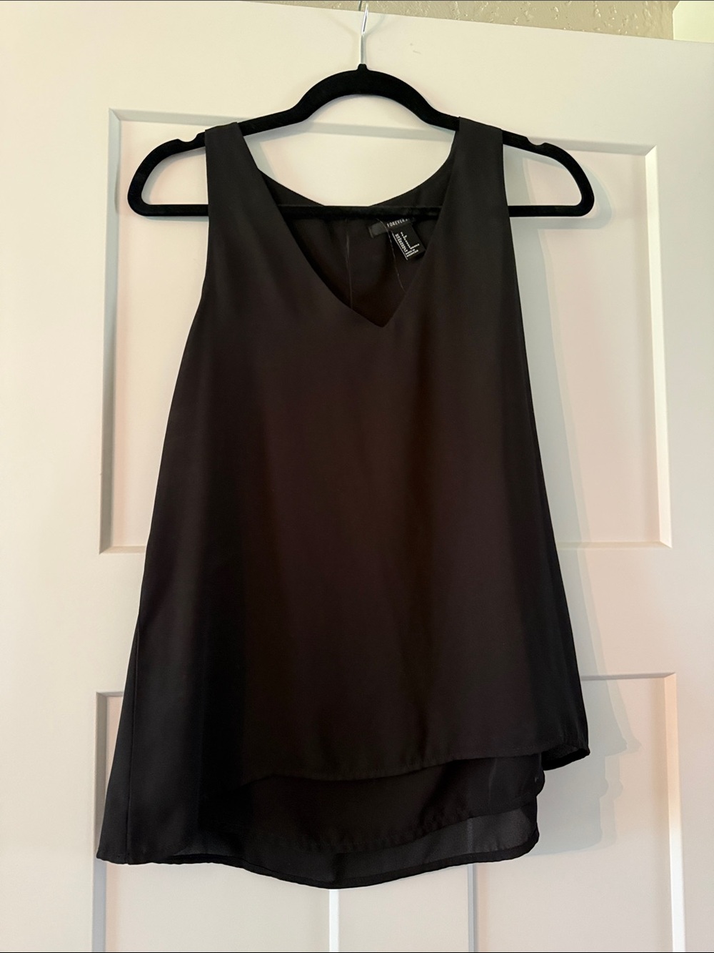 Forever 21 Dark Brown V-Neck Chiffon Top